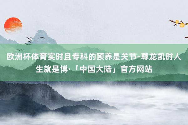欧洲杯体育实时且专科的颐养是关节-尊龙凯时人生就是博·「中国大陆」官方网站