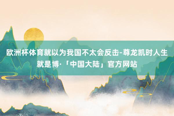 欧洲杯体育就以为我国不太会反击-尊龙凯时人生就是博·「中国大陆」官方网站