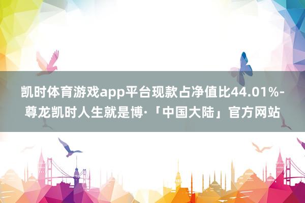 凯时体育游戏app平台现款占净值比44.01%-尊龙凯时人生就是博·「中国大陆」官方网站