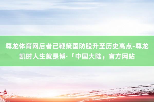 尊龙体育网后者已鞭策国防股升至历史高点-尊龙凯时人生就是博·「中国大陆」官方网站