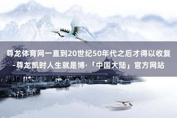 尊龙体育网一直到20世纪50年代之后才得以收复-尊龙凯时人生就是博·「中国大陆」官方网站