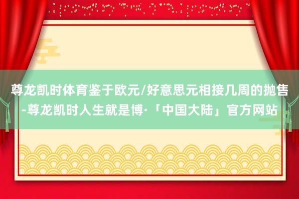 尊龙凯时体育鉴于欧元/好意思元相接几周的抛售-尊龙凯时人生就是博·「中国大陆」官方网站