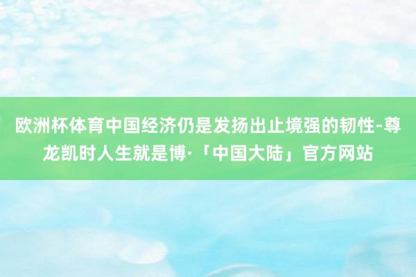 欧洲杯体育中国经济仍是发扬出止境强的韧性-尊龙凯时人生就是博·「中国大陆」官方网站