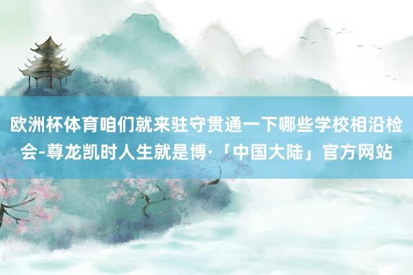 欧洲杯体育咱们就来驻守贯通一下哪些学校相沿检会-尊龙凯时人生就是博·「中国大陆」官方网站