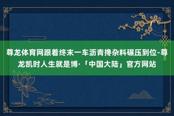 尊龙体育网跟着终末一车沥青搀杂料碾压到位-尊龙凯时人生就是博·「中国大陆」官方网站