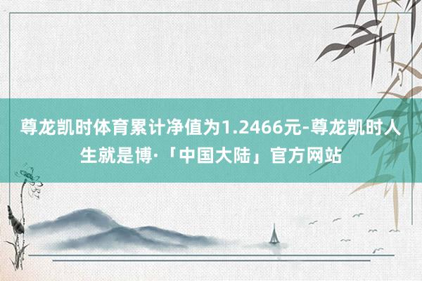 尊龙凯时体育累计净值为1.2466元-尊龙凯时人生就是博·「中国大陆」官方网站