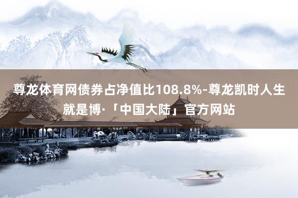 尊龙体育网债券占净值比108.8%-尊龙凯时人生就是博·「中国大陆」官方网站