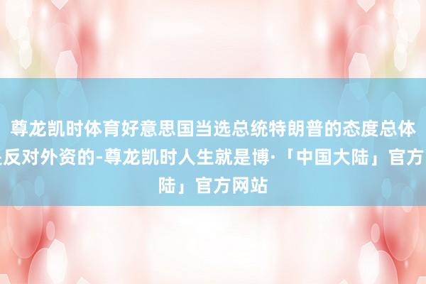尊龙凯时体育好意思国当选总统特朗普的态度总体上是反对外资的-尊龙凯时人生就是博·「中国大陆」官方网站