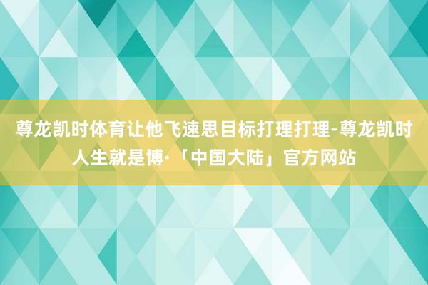 尊龙凯时体育让他飞速思目标打理打理-尊龙凯时人生就是博·「中国大陆」官方网站