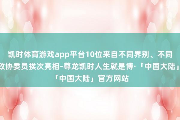 凯时体育游戏app平台10位来自不同界别、不同规模的省政协委员挨次亮相-尊龙凯时人生就是博·「中国大陆」官方网站