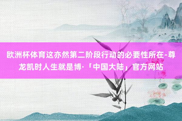 欧洲杯体育这亦然第二阶段行动的必要性所在-尊龙凯时人生就是博·「中国大陆」官方网站