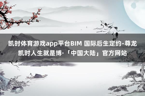 凯时体育游戏app平台BIM 国际后生定约-尊龙凯时人生就是博·「中国大陆」官方网站