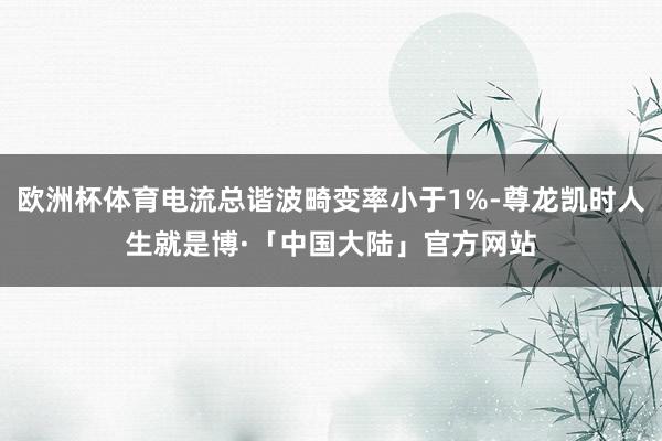 欧洲杯体育电流总谐波畸变率小于1%-尊龙凯时人生就是博·「中国大陆」官方网站