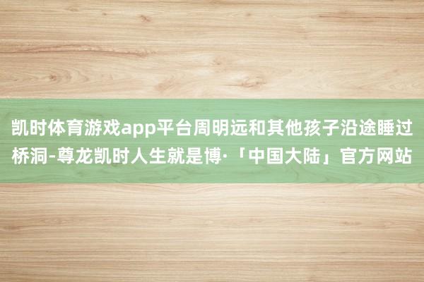 凯时体育游戏app平台周明远和其他孩子沿途睡过桥洞-尊龙凯时人生就是博·「中国大陆」官方网站
