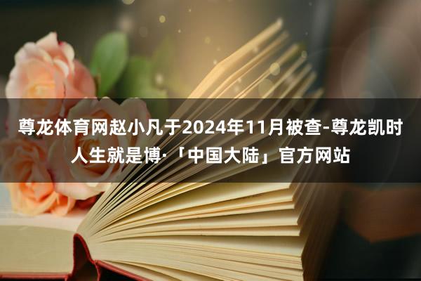 尊龙体育网赵小凡于2024年11月被查-尊龙凯时人生就是博·「中国大陆」官方网站