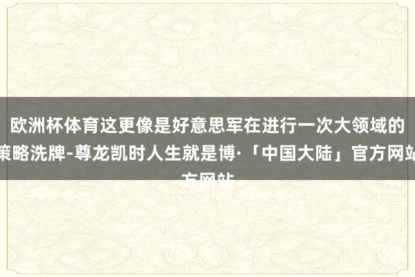 欧洲杯体育这更像是好意思军在进行一次大领域的策略洗牌-尊龙凯时人生就是博·「中国大陆」官方网站
