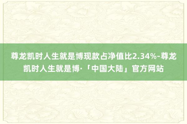 尊龙凯时人生就是博现款占净值比2.34%-尊龙凯时人生就是博·「中国大陆」官方网站