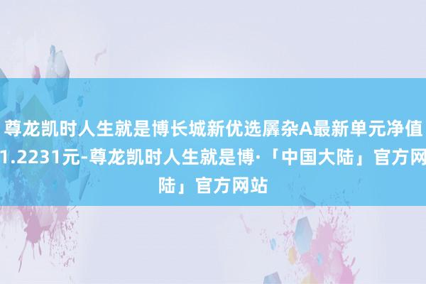 尊龙凯时人生就是博长城新优选羼杂A最新单元净值为1.2231元-尊龙凯时人生就是博·「中国大陆」官方网站
