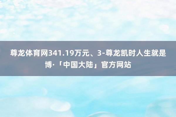 尊龙体育网341.19万元、3-尊龙凯时人生就是博·「中国大陆」官方网站