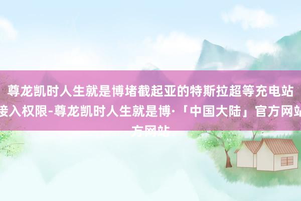 尊龙凯时人生就是博堵截起亚的特斯拉超等充电站接入权限-尊龙凯时人生就是博·「中国大陆」官方网站