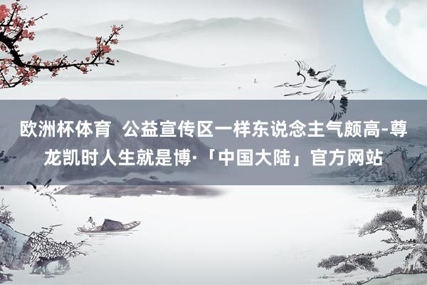 欧洲杯体育  公益宣传区一样东说念主气颇高-尊龙凯时人生就是博·「中国大陆」官方网站